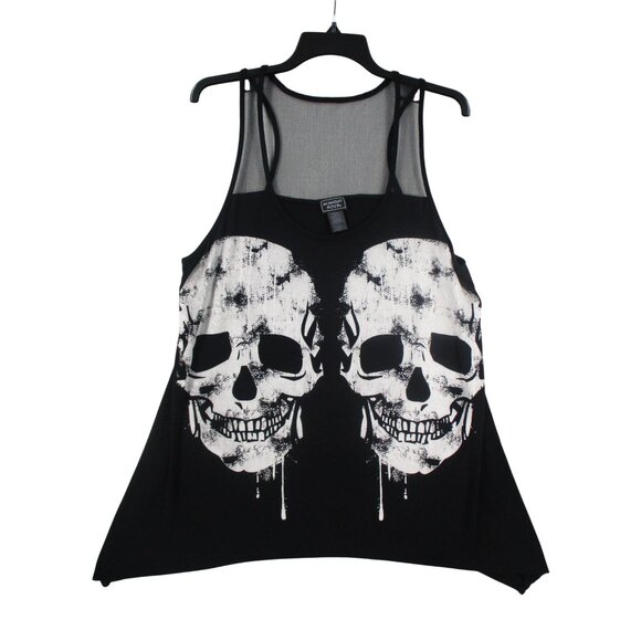 Midnight Hour Plus Size Sleeveless Skull Graphic Tank Top Size 1 - Picture 1 of 8